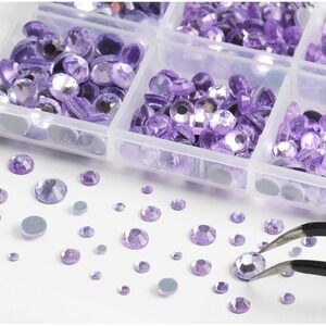 NEW Rhinestone Gems Kit Round Glass Pick Up Pencil Tweezers Nail Art Crafting